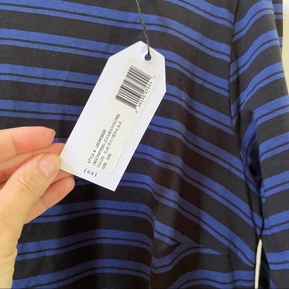 Universal Standard Rhine Crew Neck Color Block Cuff Striped Dress  4 NWT - Picture 9 of 13